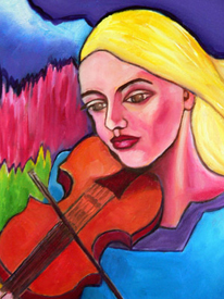 Woman Playing Fiddle