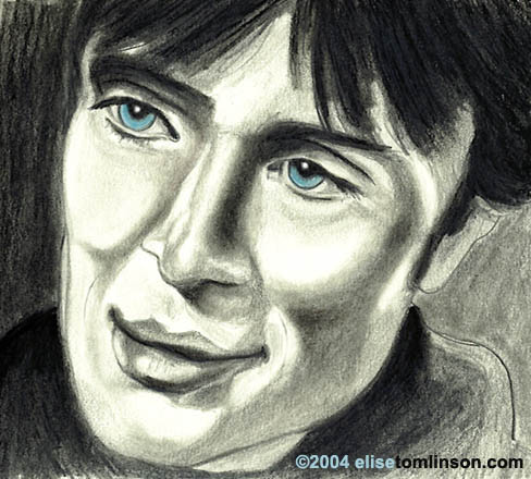 drawing of Cillian Murphy smiling with eyes - Elise Tomlinson