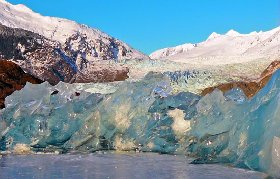 Iceberg at Mendenhall Glacier near Juneau Alaska