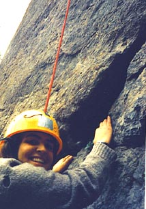 Jenni Williams rock climbing